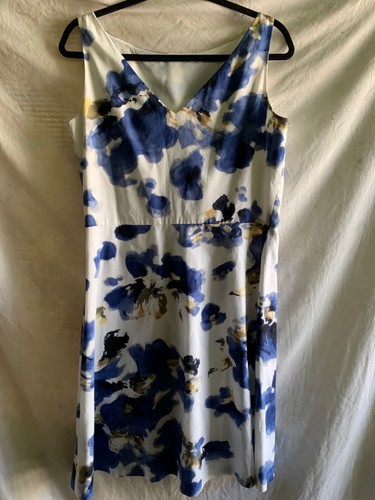 Ann Taylor Petites geblümt blau weiß multi Größe 12 P - Bild 5 von 10