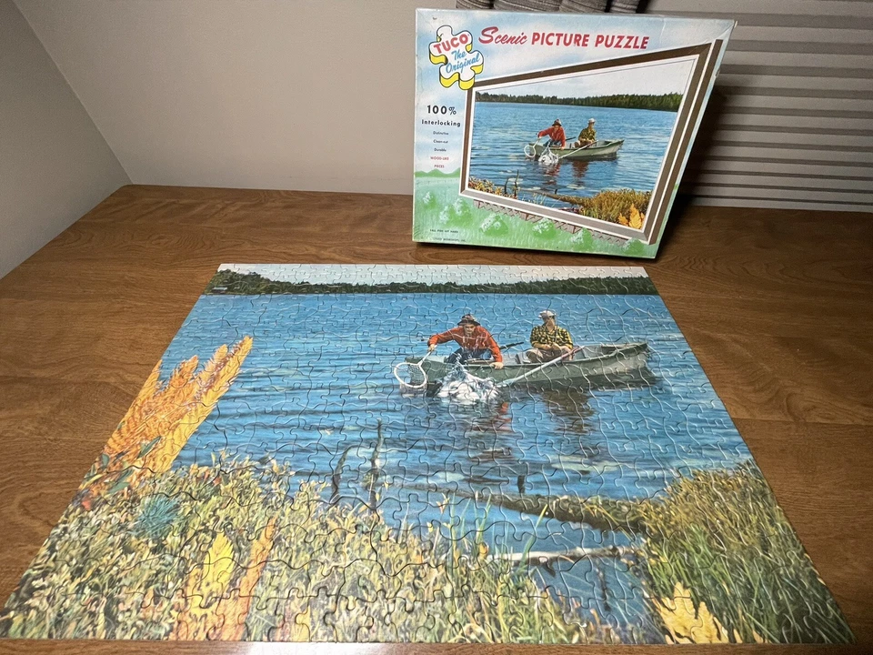 Puzzle Tuco Fall Fish Hit Hard Vintage Imagen Escénica 600 piezas Pescadores #7900 Foto 3 de 4