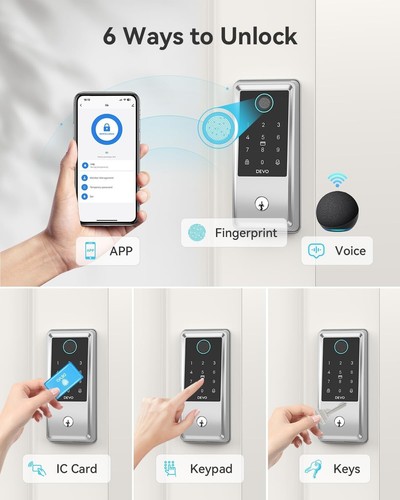 Devo G6 Fingerprint Smart Lock Keyless Entry Door Lock Built-in WiFi Auto-Lock - Picture 15 of 26