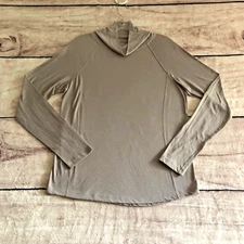 Lululemon Pullover Top M Light Gray Mock Cowl Turtle Neck Pullover Long Sleeve