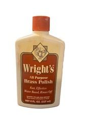 Vintage Wright's Brass Polish for Brass Old Bottle 8 fl oz  Full SEE PICS