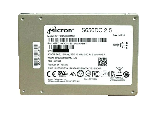 Micron S650DC 800GB (SAS) 12Gb/s  MTFDJAK800MBS 2.5" SSD