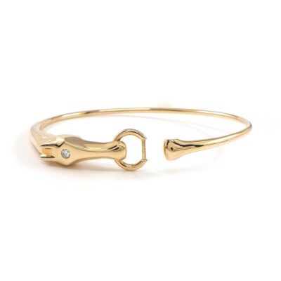 Hermès Galop Bangle Bracelet SH HERMES Galop Horse Bangle Cuff Bracelet Small Model Sterling
