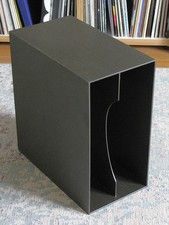LP Schallplatten-St&auml;nder Braun/Grau Archiv-Box Space Age 60/70er (1)