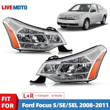 For 2008-2011 Ford Focus Ssesel Halogen Headlight Wbulb Leftright Pair