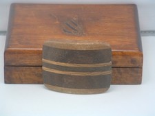 Pre-Owned Brown  Tan Wood Striped Belt Buckle