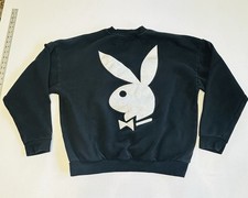 Playboy By Pacsun Black Logo Crew Pullover Sweatshirt Large