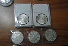 FIVE - Mexican Libertad 1 Onza  .999 Fine Silver Coins 1983 &85, 2013,15,16