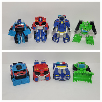 Transformers Rescue Bots Academy Lot   Optimus Prime, Boulder, Chase Easy Flip