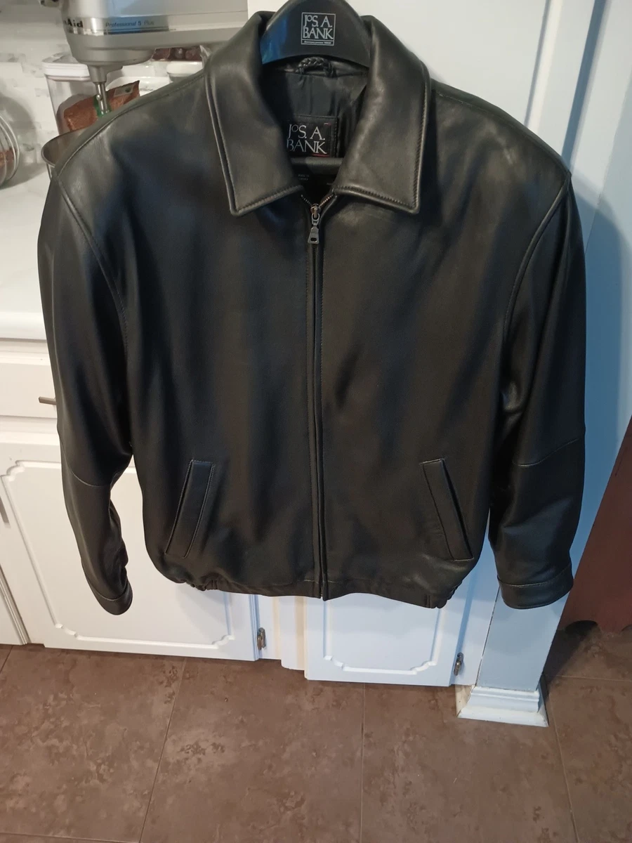 Jos. A. Bank Leather Outer Shell Black Coats, Jackets & Vests for