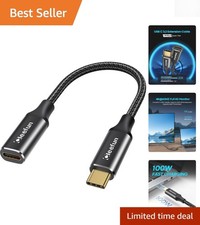 1ft USB-C Extension Cable - Braided Design, 4K Video Quick Charging Capability