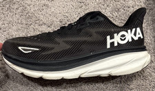 Hoka One One Clifton 9 Women’s Size 11 B 1127896 BWHT Black Running Sneakers