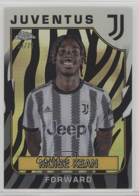 2022-23 Topps Chrome Juventus Team Set Zebra Refractor 51/75 Moise Kean #19 04uh