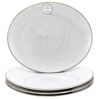 CreaTable 24755 Vintage Nature 4-tlg Steakteller Porzellan 4 Personen Tellerset