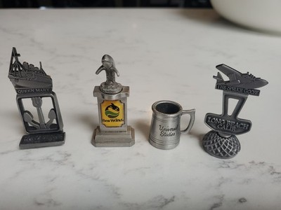 Queen Mary Spruce Goose Sea World Universal Studios Pewter Souvenirs 1984 Lot 4