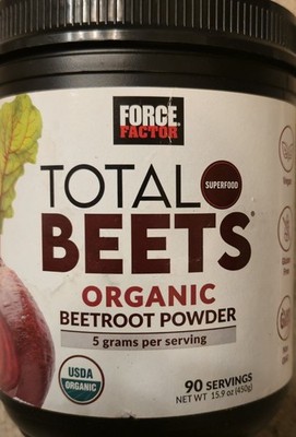 Force Factor TOTAL BEETS Organic Beetroot Powder 1 Lb Size   ( 90 Servings )