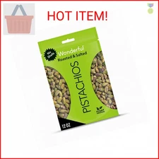 Wonderful Pistachios No Shells, Roasted & Salted Nuts, 12 Ounce Resealable Bag, 