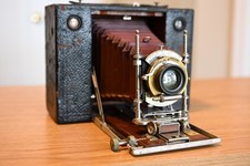 Kodak No. 4 Cartridge Model E Camera RR Lens, Triple Action Shutter, Red bellows