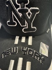 NY New York Baseball cap, City Of New York Black and White Pre Owned Not Worn