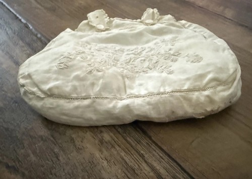 Antike viktorianische Leinen bestickt Dessous Hochzeit Handtasche antike Textilien - Bild 4 von 15