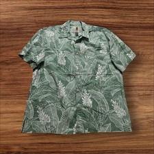 Tori Richard Hawaiian Shirt Men XL Green Short Sleeve Resort Cruise Made in USA
