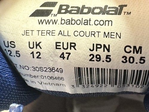 Men's Babolat Jet Tere All Court Michelin Tennis/Pickleball Court Shoes Sz 12.5 - Picture 10 of 10