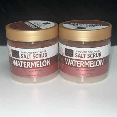 PACK OF 2-Dead Sea Collection WATERMELON Mineral Salt Scrub Aromatic Jar 23.28oz