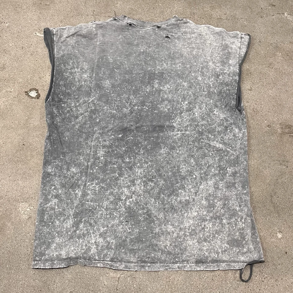 Camiseta sin mangas vintage dorada de los 90 para gimnasio culturismo gris envejecida XL/2XL Venice Beach Foto 3 de 4
