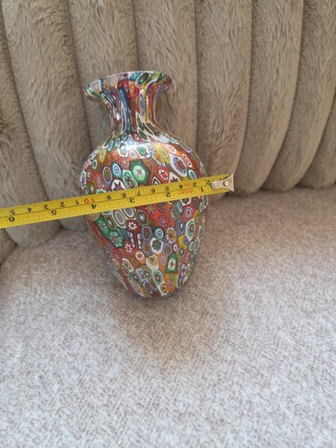 Murano Glass Campanella Livio SNC Vase Multicolor 7" Hand Made - Picture 8 of 8
