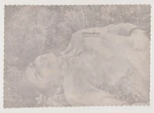 Dreamy Young Woman Resting In The Grass With Gentle Smile Vintage Snapshot