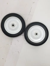 Lot Of 2  Solid Rubber Tire Steel Wheels 8 x 1.75 Hand Truck Wheel Barrow