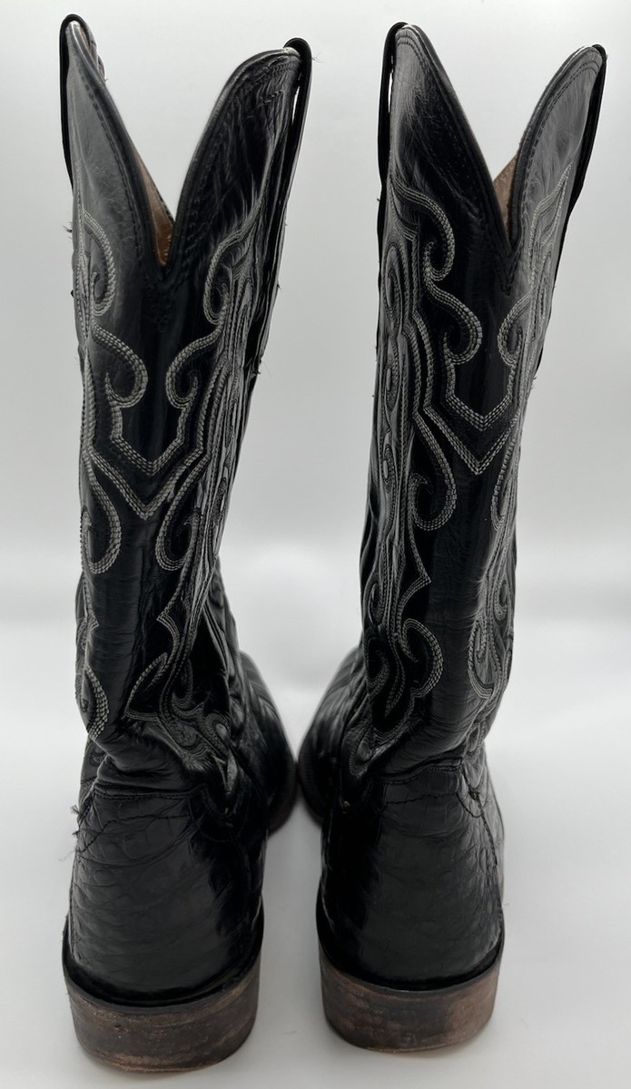 LUCCHESE CLASSICS Handmade Black CAIMAN BELLY Western Cowboy Boots Mens 13D TX Boots | New Lucchese stock Men main image 4