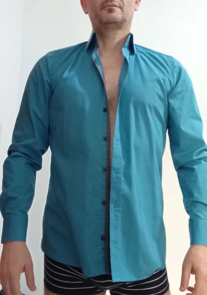 Camicia uomo blu Olymp - Immagine 2 di 4