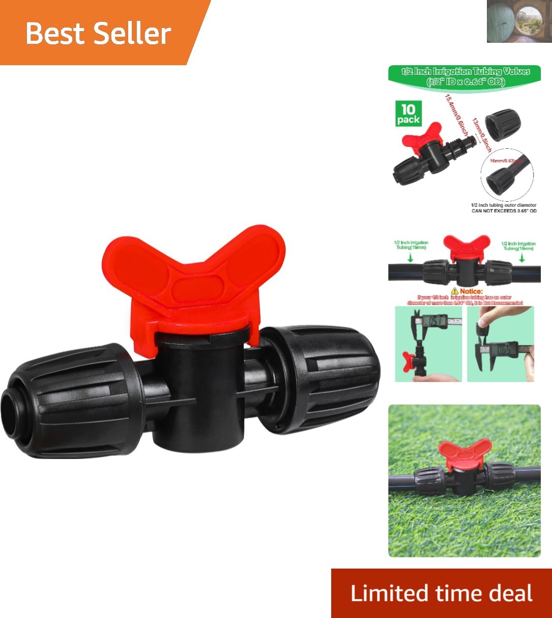 Durable 1/2 Inch Drip In-Line Shut Off Valves for Optimized Garden Irrigation