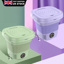 8L Portable Foldable Washing Machine with Spin Dryer - Mini Washer for Socks & U