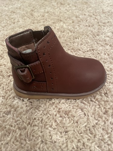Stride Rite Chelsea Toddler Girls Brown Boots With Zip Side Size 4.5M - Picture 9 of 12