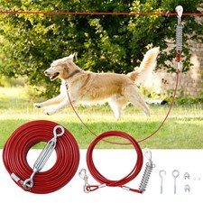 150FT Dog Runner for Yard with 15FT Tie Out Cable - Heavy Duty Trolley System
