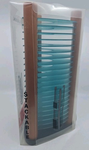 NEW Wood Green 20 CD Tower Rack Holder Stacking Futuristic Modern Retro Atlantic - Picture 3 of 5