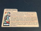 gi joe lot File Card 1982 Flash Great Condition