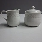 Vintage Gibson Classic Milk Glass Creamer And Sugar Bowl With Lid