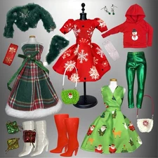 Eledoll Clothes Pack For 12” Fashion Doll CHRISTMAS HOLIDAY SANTA Set #2