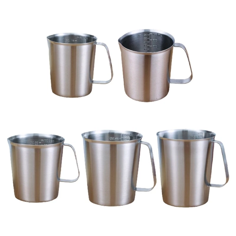 Thickened 304 Stainless Steel Measuring Cup with Scale 500ml-2000ml Kitchen Milk