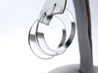 Handmade Sterling Silver Hoop Earrings Matt Finish 1 inch Threader — photo 2