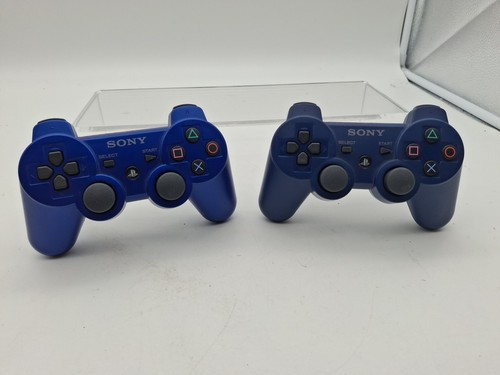 2x Original OEM Sony PlayStation 3 PS3 Blau DualShock 3 Controller CECHZC2U a2