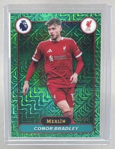 Conor Bradley 2026 Topps Merlin Premier League #119 Green Mojo Refractor /99