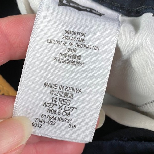 Levi’s 511 Slim Black Brushed Cotton Jeans Size 14 - Picture 4 of 6