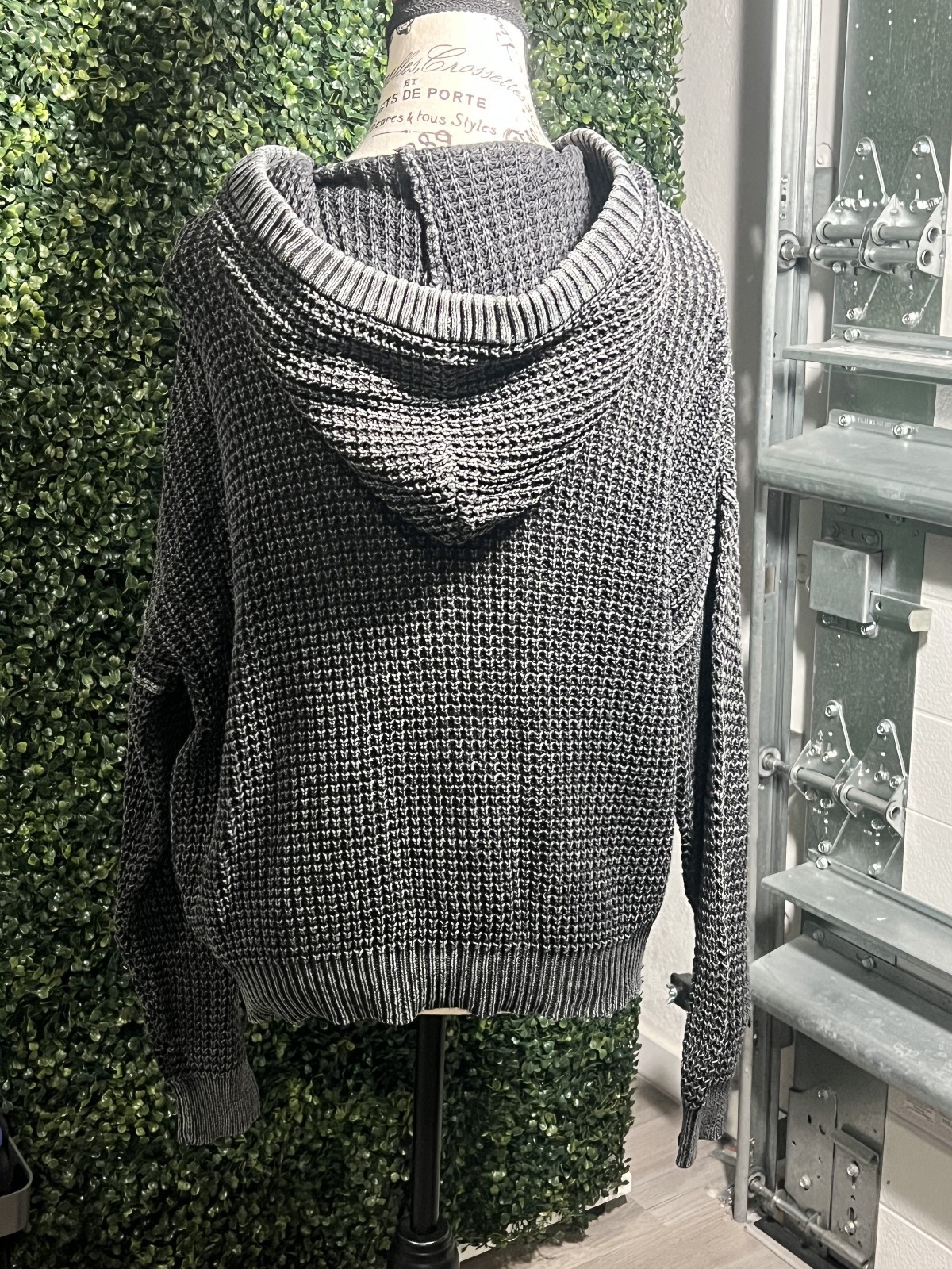 Natural Reflections Gray Ribbed Pullover Smocked … - image 2