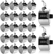 20 Pack Clicker Counter, Metal Hand Tally Counter Clicker, 4 Digit Mechanical