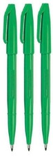 Pack of 3 Pentel Green Marking Pens 2mm Fibre Tip Non Permanent Ink