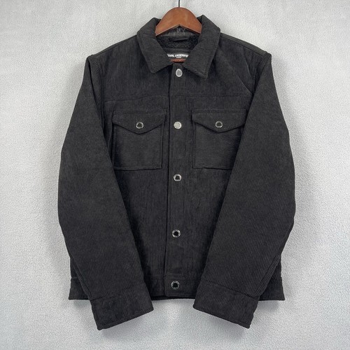 Veste Karl Lagerfeld velours côtelé homme petit noir doublé Sherpa Paris bouton pression